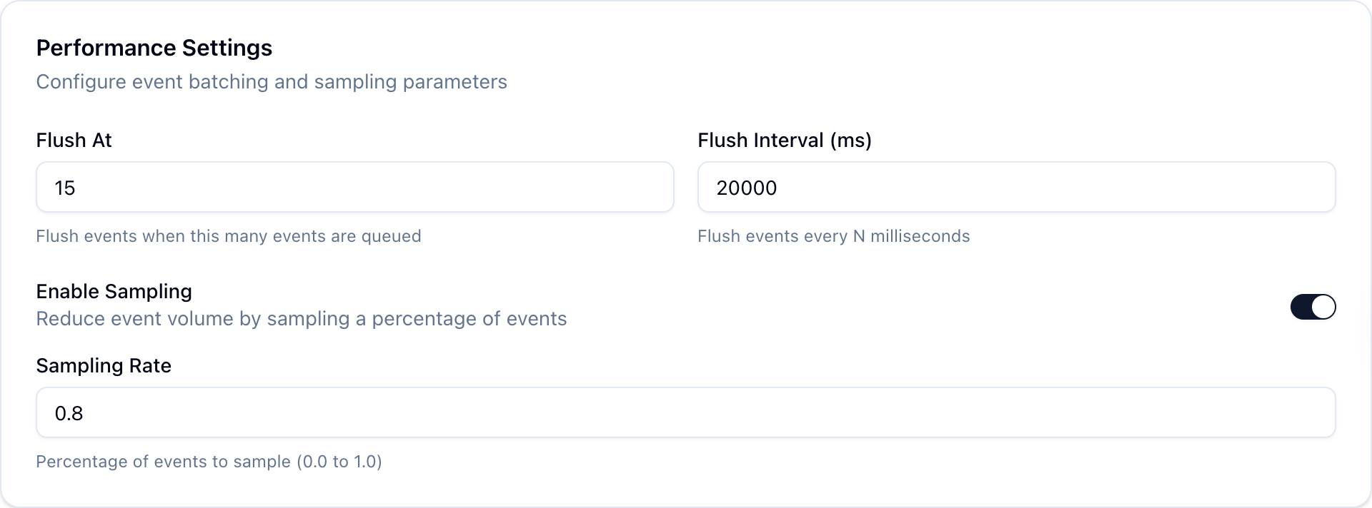 Performance Settings