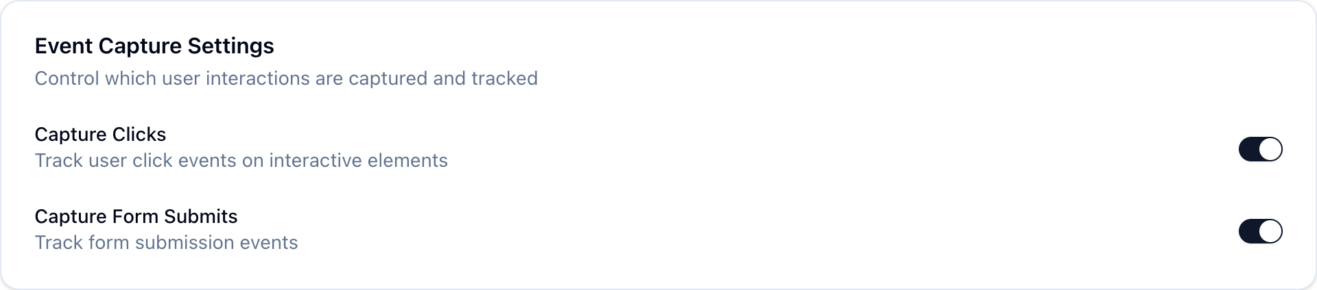Event Capture Settings