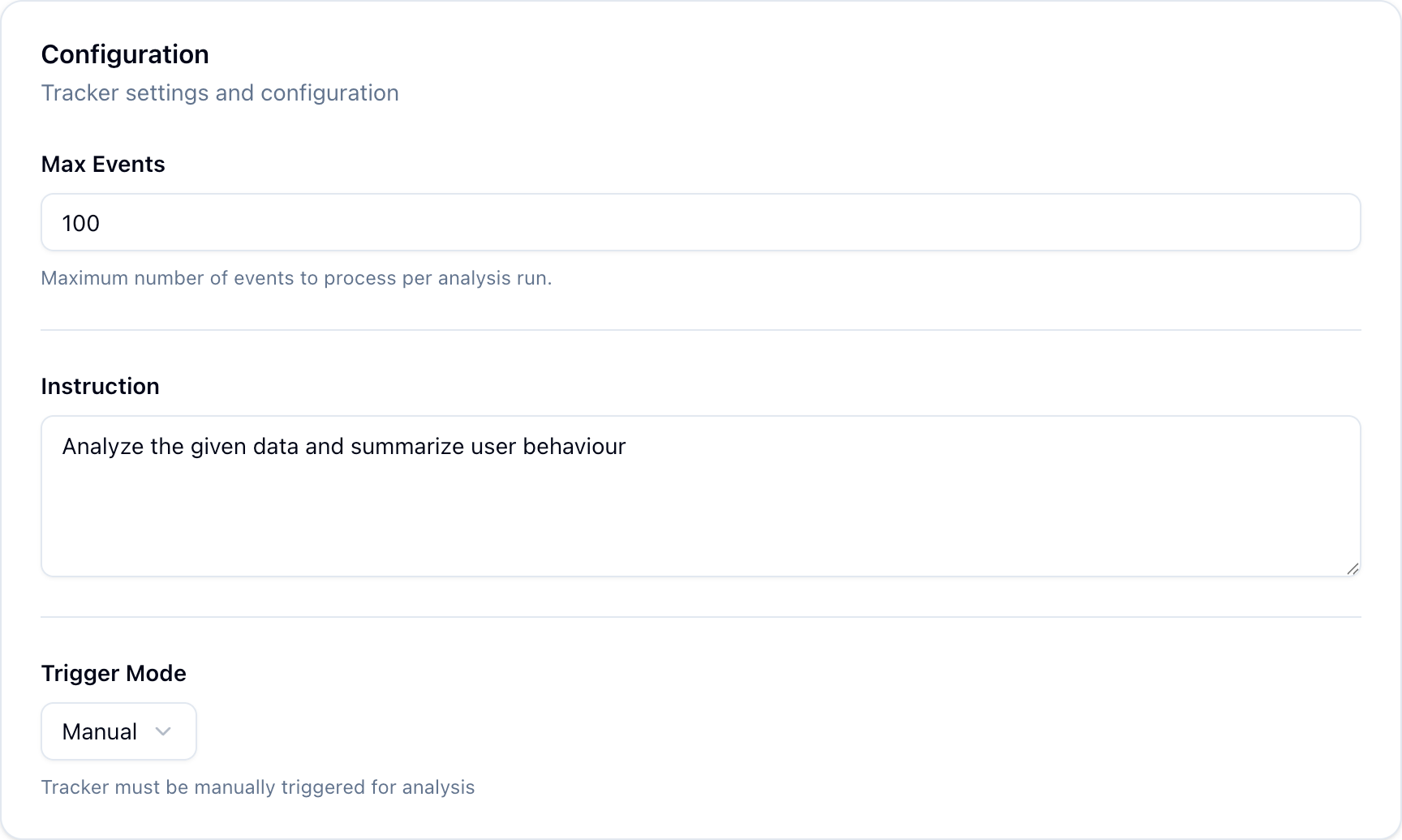 Tracker Configuration